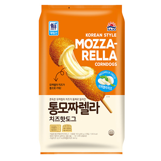 사조대림 대림선 통모짜렐라 치즈핫도그 5개입 400g (3개)_이미지