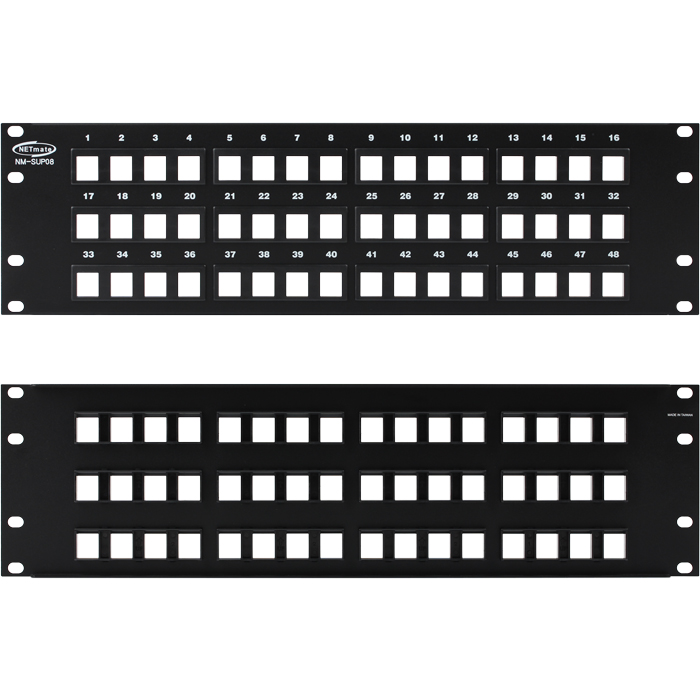 강원전자 NETmate NM-SUP08 48포트 키스톤잭 마운팅 판넬(3U)