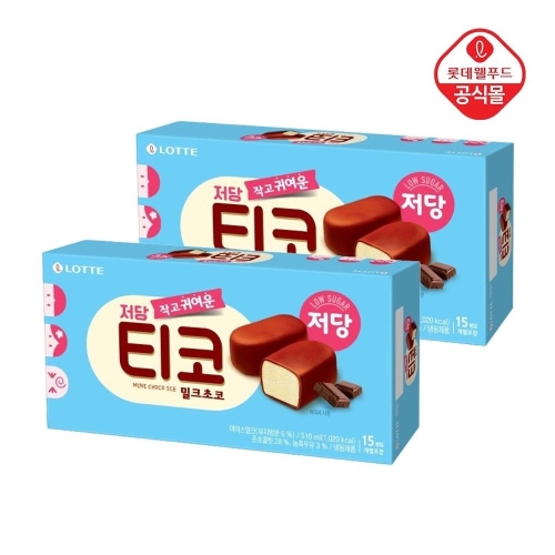 롯데웰푸드 티코 저당 밀크초코 510ml (2개)