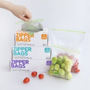기본에 이중지퍼백 3종 세트 냉장냉동 겸용 소+중+대/총 190매_이미지