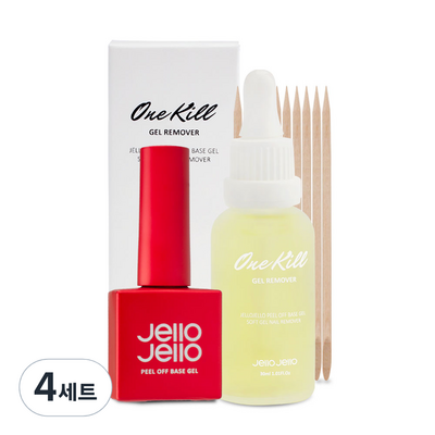 젤로젤로 필오프베이스젤 10ml+ 전용 원킬리무버 30ml 세트 (4개)
