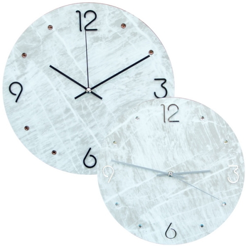 [불명] 레그노 그레이마블 크룩 큐빅 무소음 인테리어 벽시계_이미지