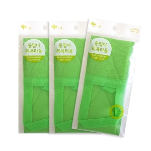 소프렌 고리 등밀이 목욕타올 그린 3개