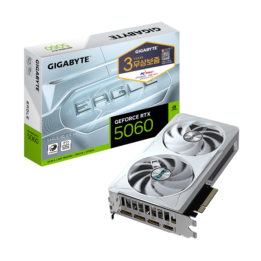 GIGABYTE 지포스 RTX 5060 EAGLE OC ICE D7 8GB 피씨디렉트_이미지