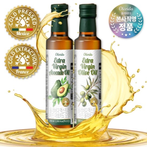  올레비다 냉압착 엑스트라버진 올리브유 250ml + 아보카도오일 250ml [1개]
