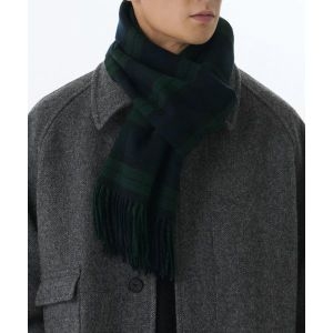무신사 무신사 스탠다드 MUSINSA STANDARD 에센셜 블랙 워치 체크 머플러 네이비/그린 MEDMU707-NA/GE 439333