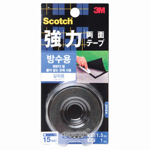 3M 스카치 초강력 방수 양면테이프 KWP-15 15mm (1.5m, 2개)