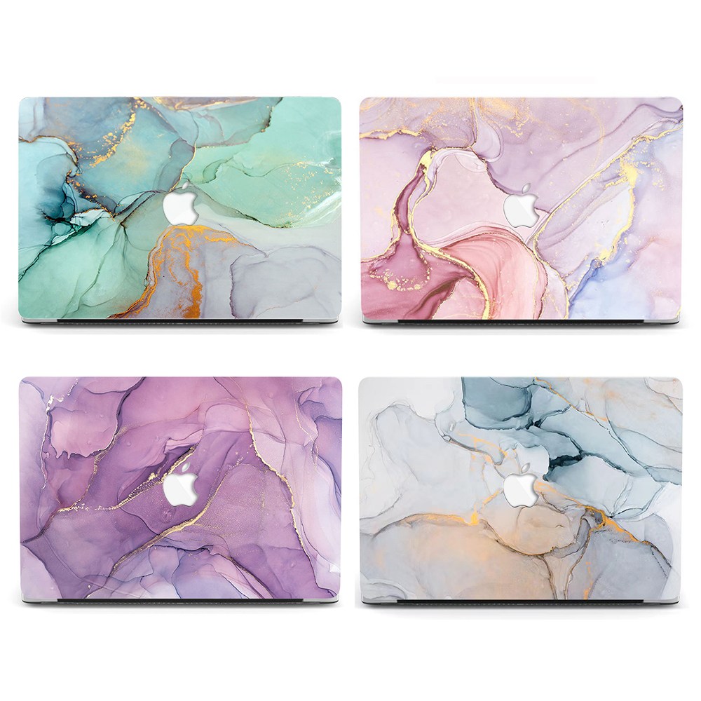 애플 2024 맥북프로14 M3 로고컷 대리석 마블 케이스