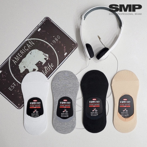 SMP스포츠 여성용.듀얼밴드 덧신.페이크삭스 5켤레.220mm~250mm_이미지