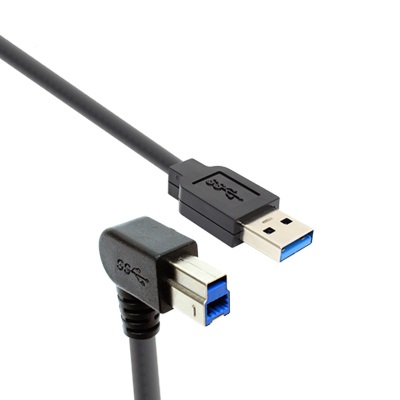 강원전자 NETmate USB3.0 AM-BM(아래쪽 꺾임) 케이블 (CBL-PD302DA, 3m)_이미지
