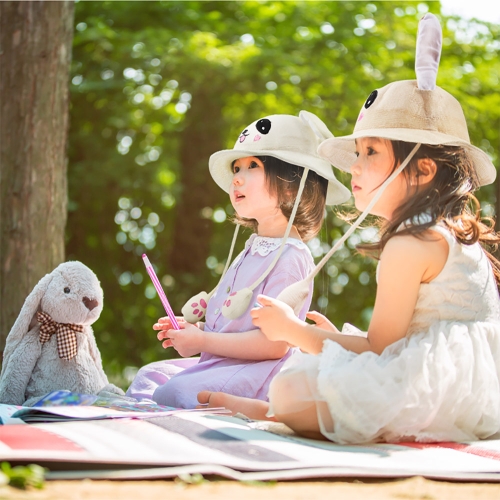 제이케이 여름용 움직이는 토끼귀모자 밀집 아동에서 성인까지_이미지