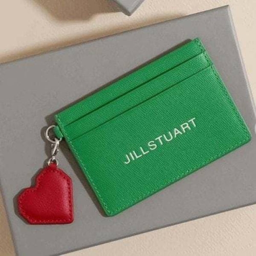 질스튜어트 PAPER 그린 로고 포인트 소가죽 카드지갑 JAHO6E471E2_이미지