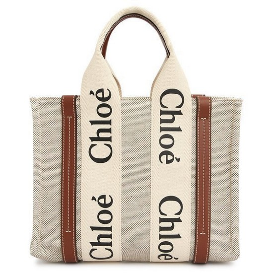 끌로에 우디백 스몰 토트 캔버스백 에코백 CHC21US385E66 90U