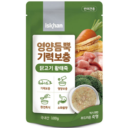 이즈칸 독 영양듬뿍 기력보충 닭고기 황태죽 100g (12개)_이미지