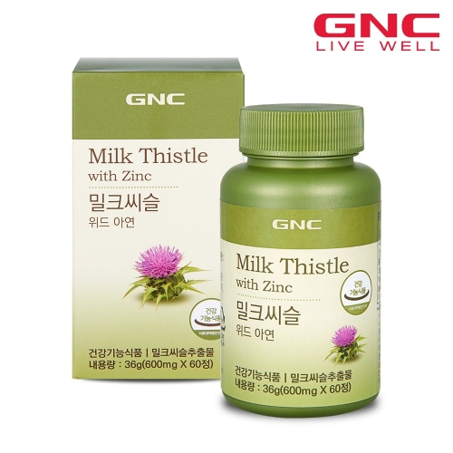 GNC 밀크씨슬 위드 아연 600mg 60정 (6개)_이미지