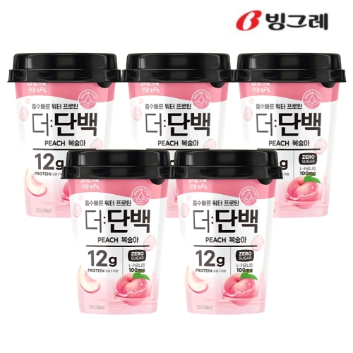 빙그레 더단백 워터 프로틴 복숭아 250ml (5개)_이미지