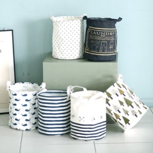 지음 MINI 원형 패브릭 바스켓 (1개)