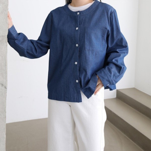 아이우먼 레스트버튼청포켓셔츠 TGQ980M404 빅사이즈_이미지