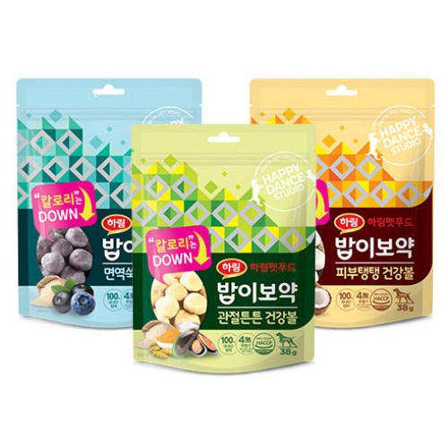 하림펫푸드 독 밥이보약 건강볼 콤보 38g (3개)_이미지