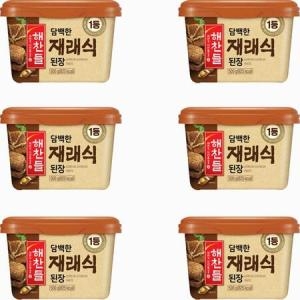CJ제일제당 해찬들 맛있는 재래식 된장 500g (6개)