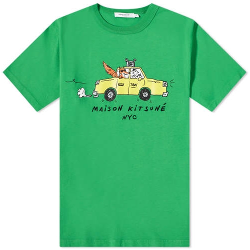 메종키츠네 OLY TAXI FOX 티셔츠 IU00101KJ0008 (P327, 그린)_이미지