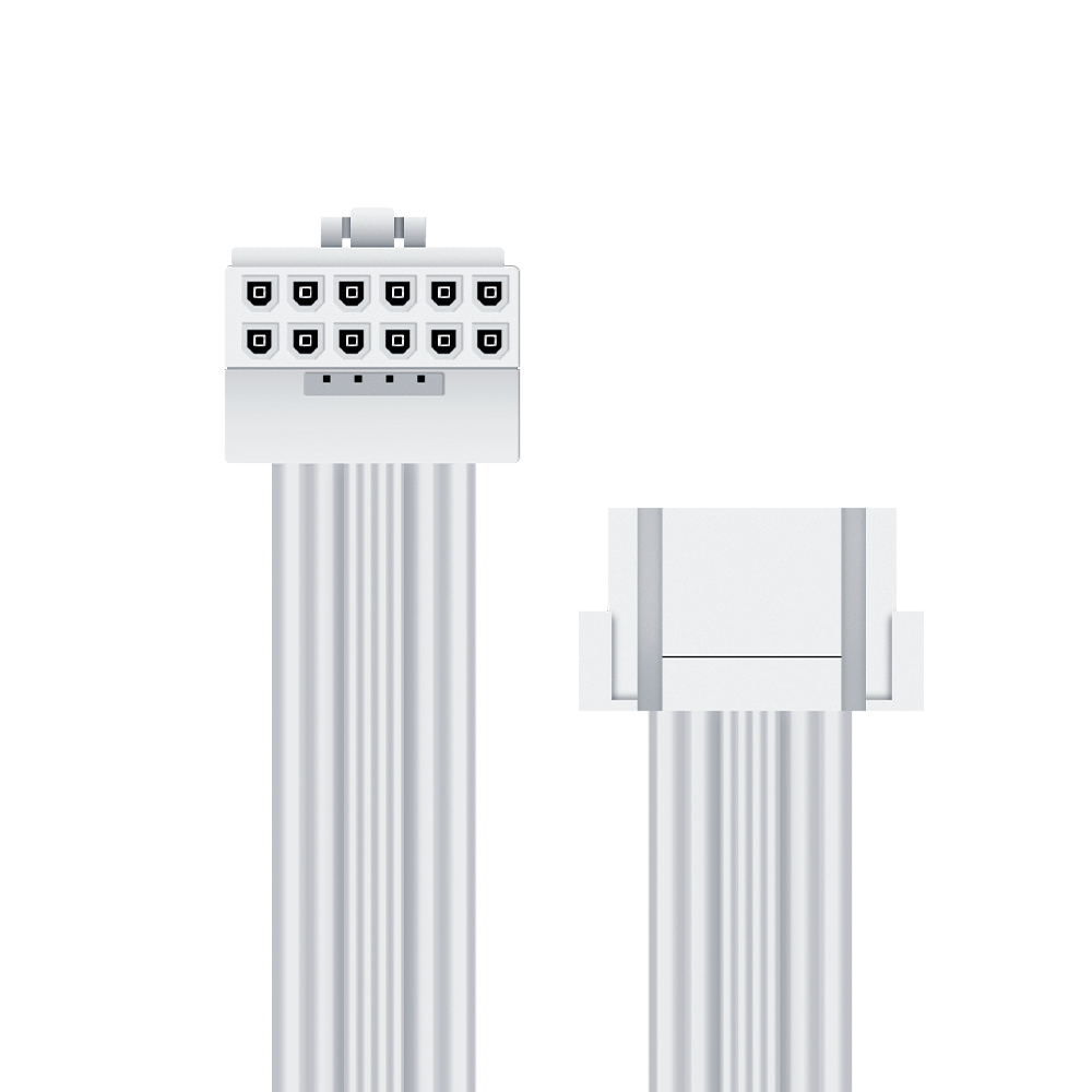 마이크로닉스 12V-2x6 STD 90도 연장 케이블 (0.1m, 화이트)