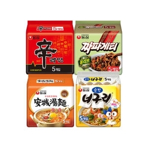 농심 신라면건면5개 + 안성탕면5개 + 순한너구리5개 + 짜파게티5개