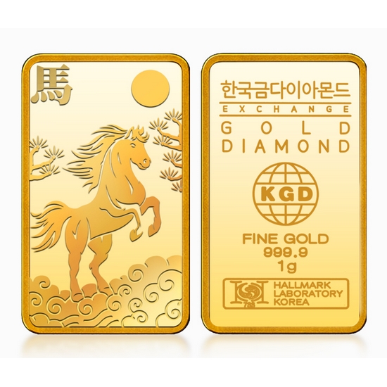 한국금다이아몬드 병오년 말 골드바 1g_이미지