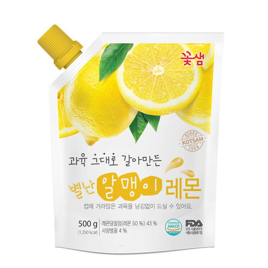 꽃샘식품 별난 알맹이 레몬 500g이미지입니다. 누르면 해당 게시물로 새창이동합니다.