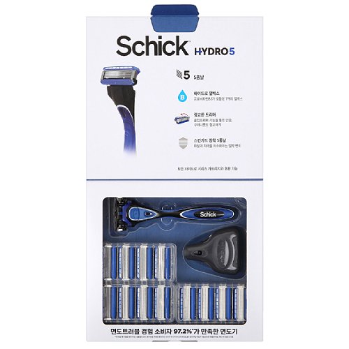 쉬크 리뉴얼 하이드로5 베이직 + 면도날 (면도기1개+날12개+커버)_이미지