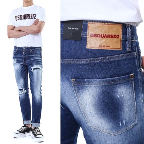 디스퀘어드 크래프트 로고패치 디스덧댐 중청 워싱진/74LB1452