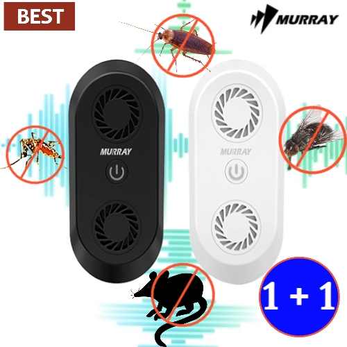 머레이 가정용 듀얼스피커 초음파 모기 해충 퇴치기 콘센트형 모기 진드기 개미 바퀴벌레 쥐 퇴치기 COMBAT 1+1 블랙 1+1_이미지