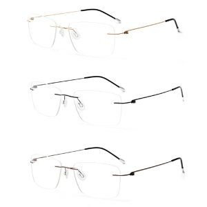 일본 비즈니스 초경량 WB-07187 무테 순도 티타늄 안경테 4종