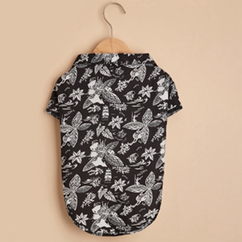 [불명] 1+1 하와이 스타일 강아지옷 셔츠 흑백잎