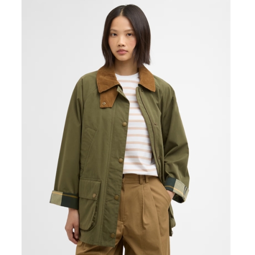URJU6E401 소매체크 여성 올리브 베이지 Glynis 글리니스 캐주얼 자켓