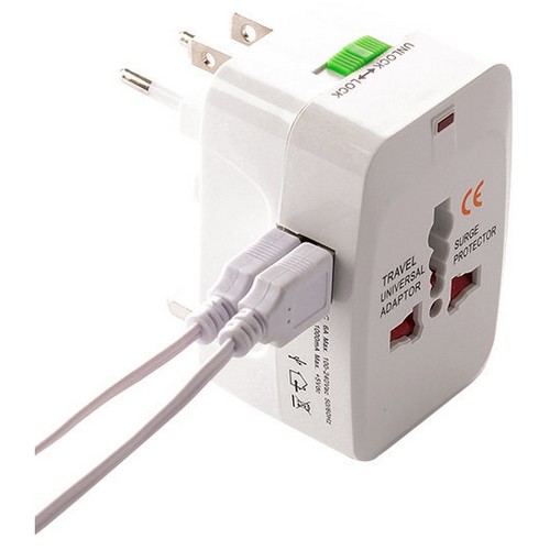 플라이토 여행용 USB 2포트 멀티 어댑터 파우치 세트 JS-1004