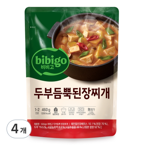 두부듬뿍 된장찌개 460g 4개 + 두부듬뿍 김치찌개 460g 4개