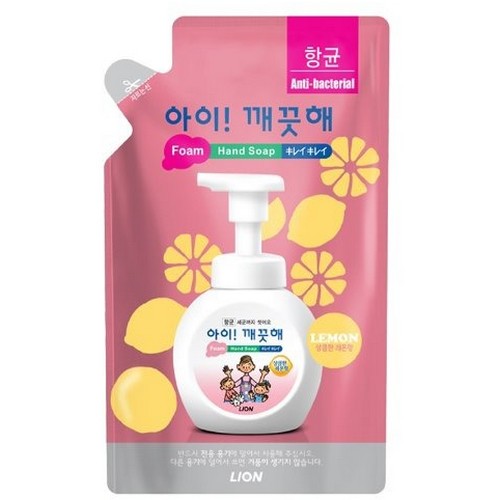 아이깨끗해 레몬 항균 폼 핸드 솝 리필 200ml (6개)_이미지