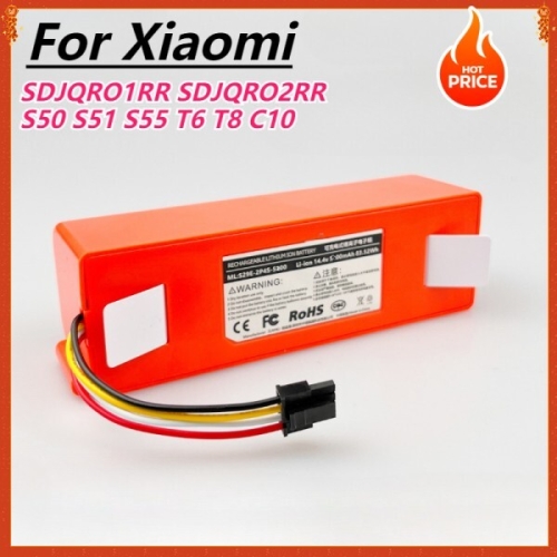 샤오미 Roborock SDJQRO1RR S50 S51 S55 T6 T8 C10 교체 배터리 용 14.4V 5200mAh 로봇 식..