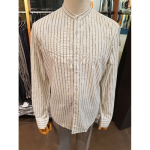  지이크 남성 그린 스트라이프 헨리넥 셔츠_FXBAC5334 상품이미지