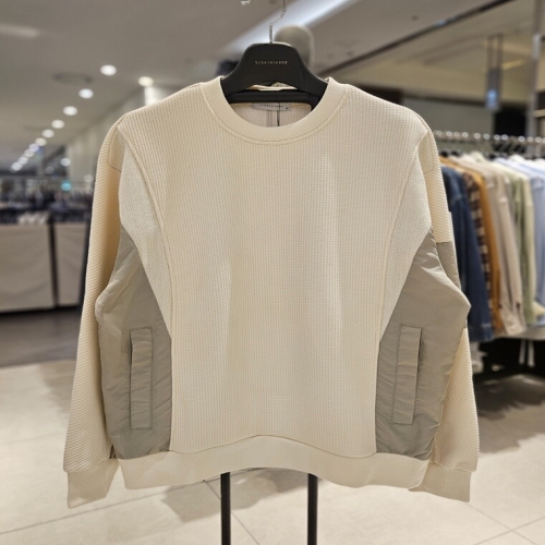 리버클래시 LKW41402 아이보리 텍스쳐 믹스 라운드 티셔츠