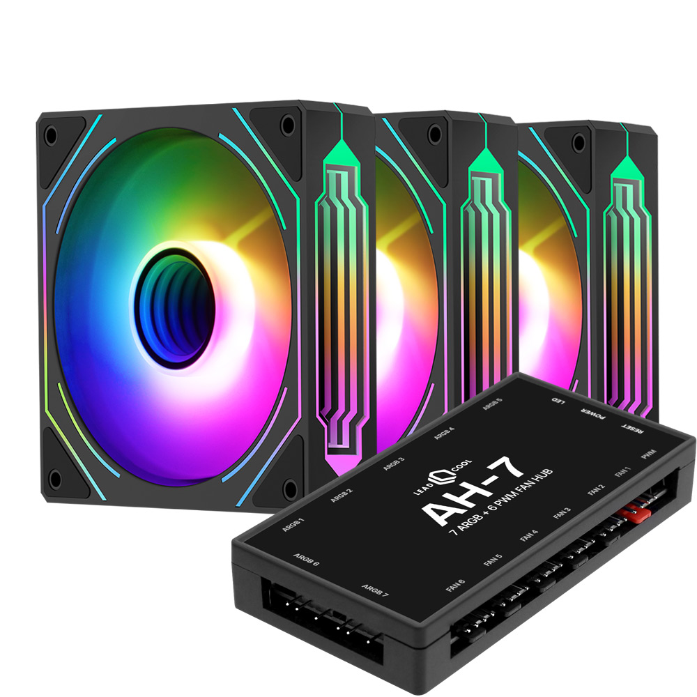 Segotep HB12 리버스 ARGB PWM (컨트롤러/3팩, 블랙)_이미지
