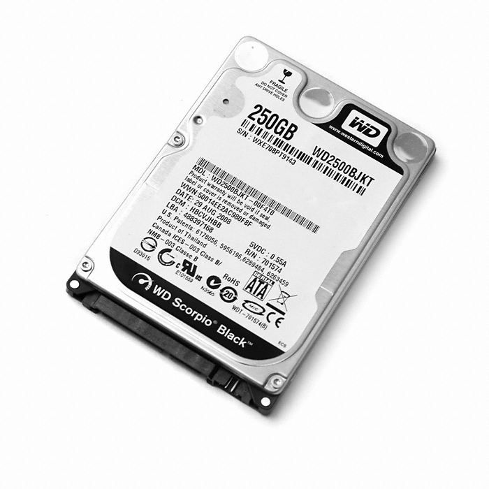 Western Digital WD Scorpio Black SATA2/7200/16M/노트북용 (WD2500BJKT, 250GB)