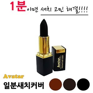  아바타 일분 새치커버 스틱 3컬러 선택 립스틱형