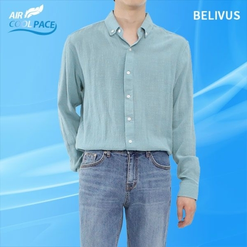  빌리버스 남성 긴팔 린넨 셔츠 여름 카라 남방 VBI037