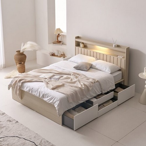 트리플 벨로스 포서랍 LED침대 SS (매트별도)