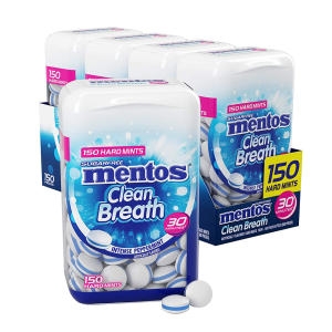 멘토스 클린브레스 무가당 페퍼민트 150개 4팩