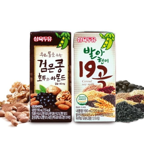 삼육식품 삼육두유 검은콩 호두와 아몬드 190ml x 48팩+삼육두유 발아현미 19곡 190ml x 48팩이미지입니다. 누르면 해당 게시물로 새창이동합니다.