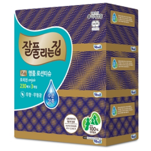 잘풀리는집 명품 로션 미용티슈 230매 (3입) (3팩(9입))_이미지