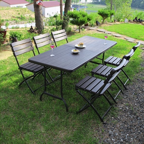 위드퍼니처 아르망 브로몰딩 접이식 야외 테이블 1800 (아르망의자6개)_이미지